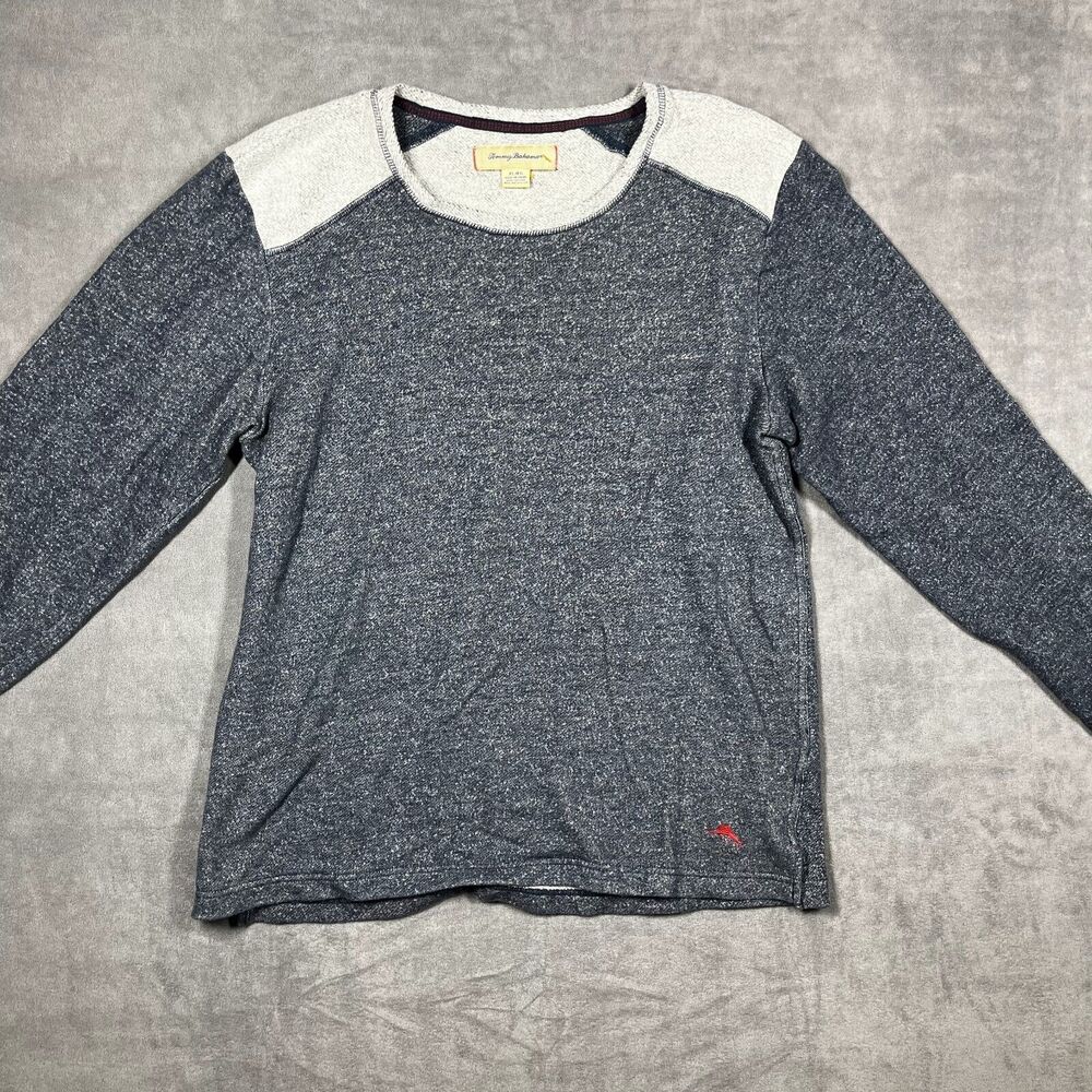 Tommy Bahama Sweatshirt Men's XL Heather Gray Cotton Fleece Lined French Terry